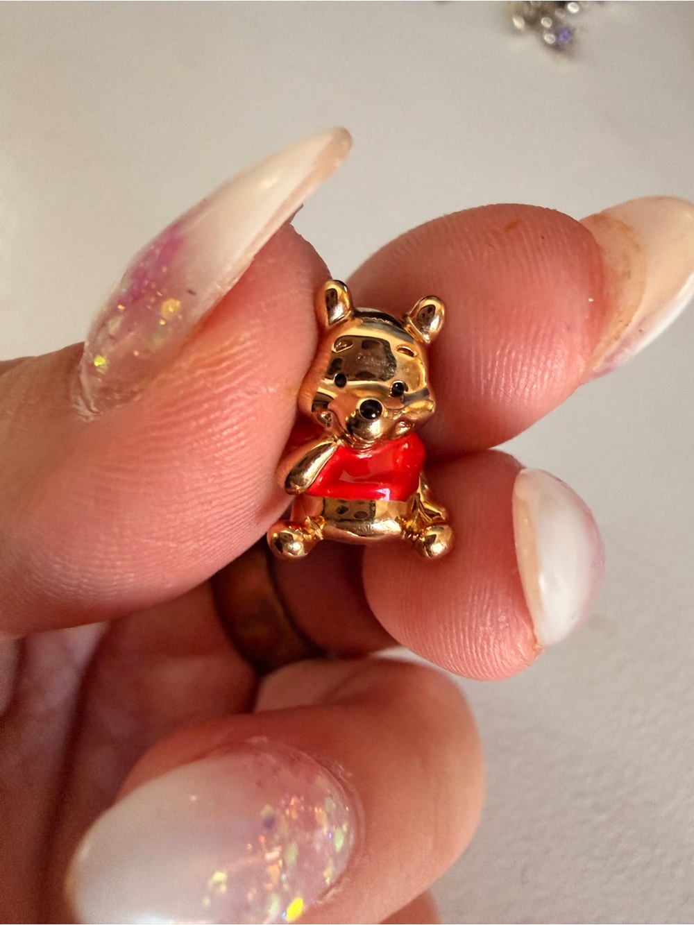 Pandora Gold Winnie the Pooh Charm with Red Shirt